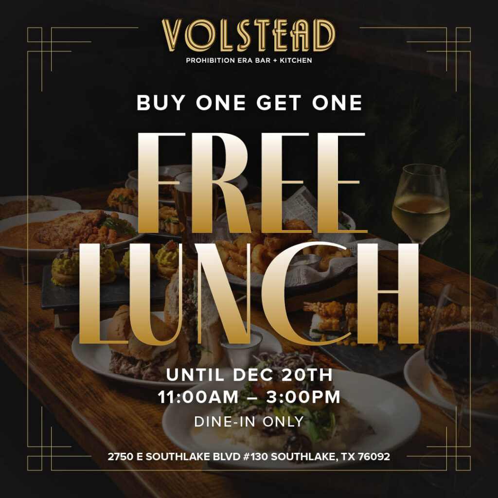 Buy one get one free lunch extended until December 20th.